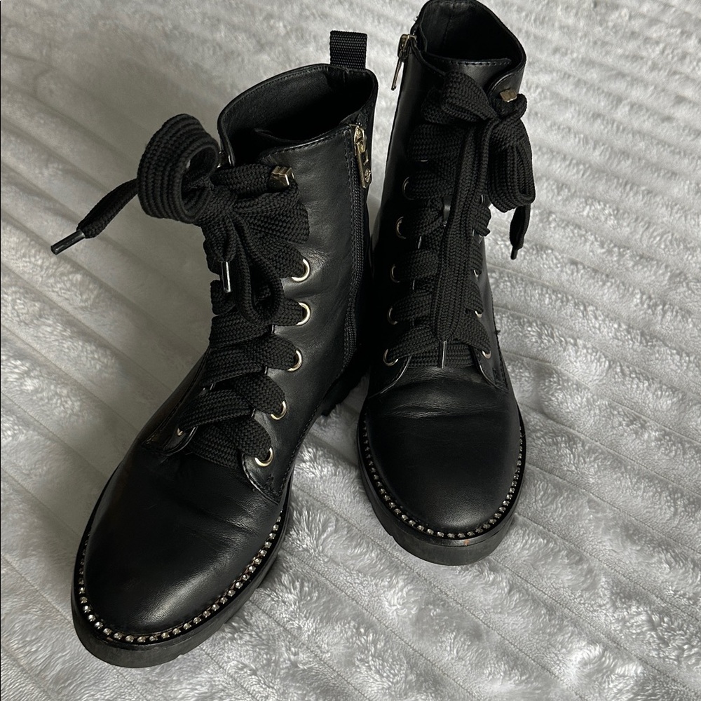 ANTONIO MELANI Black Combat Boots